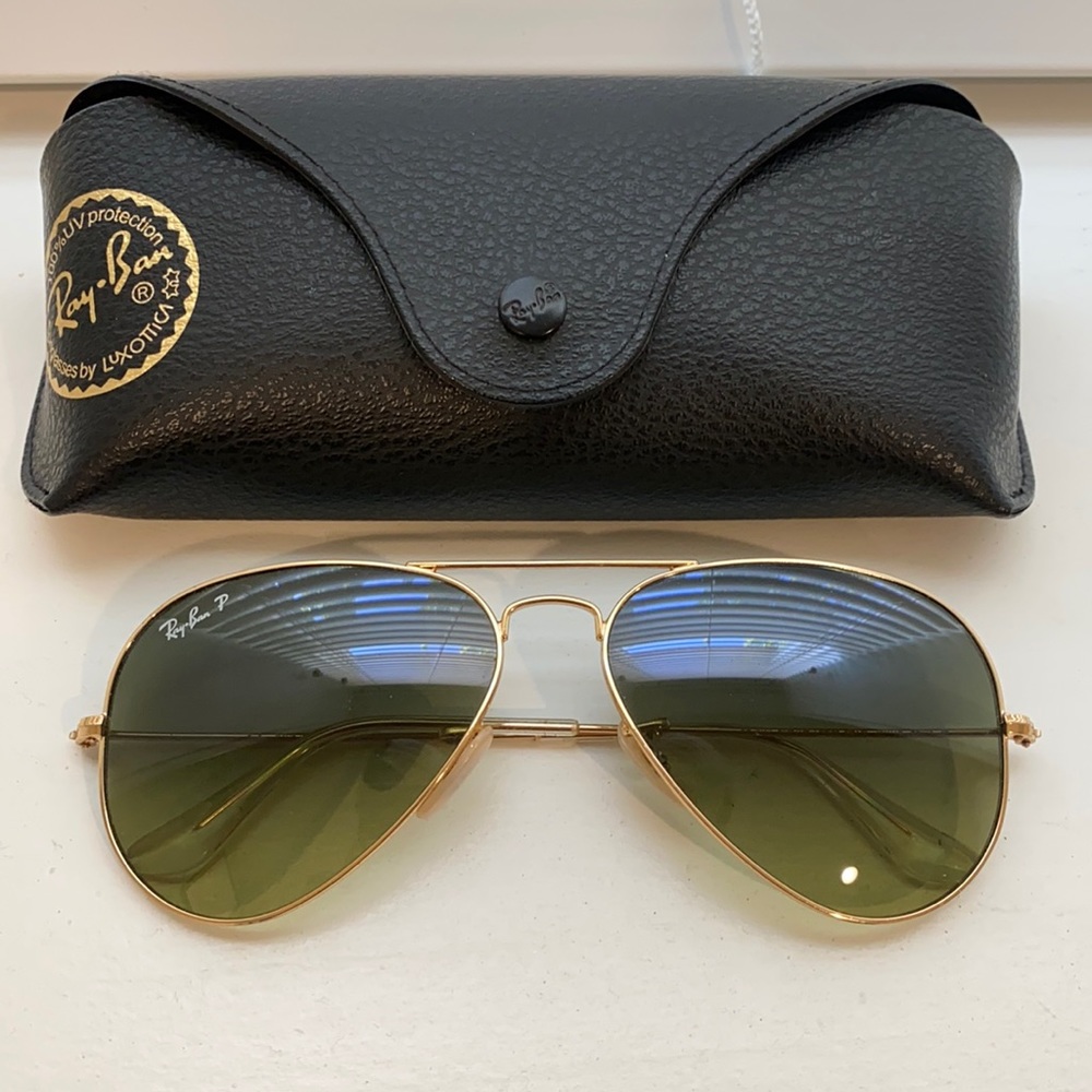 Ray-Ban Polarized Gradient Green Aviators